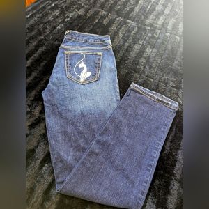Vintage Baby Phat jeans,straight leg size 11, stretch,  rhinestone logo